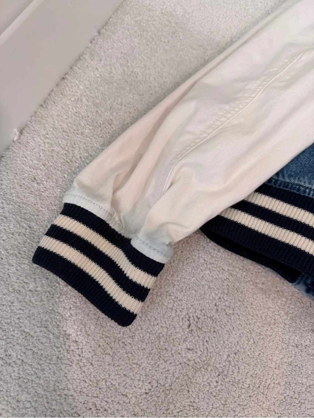 Polo Ralph Lauren American Flag Denim & White Sleeve Varsity Jacket - Picture 3 of 5